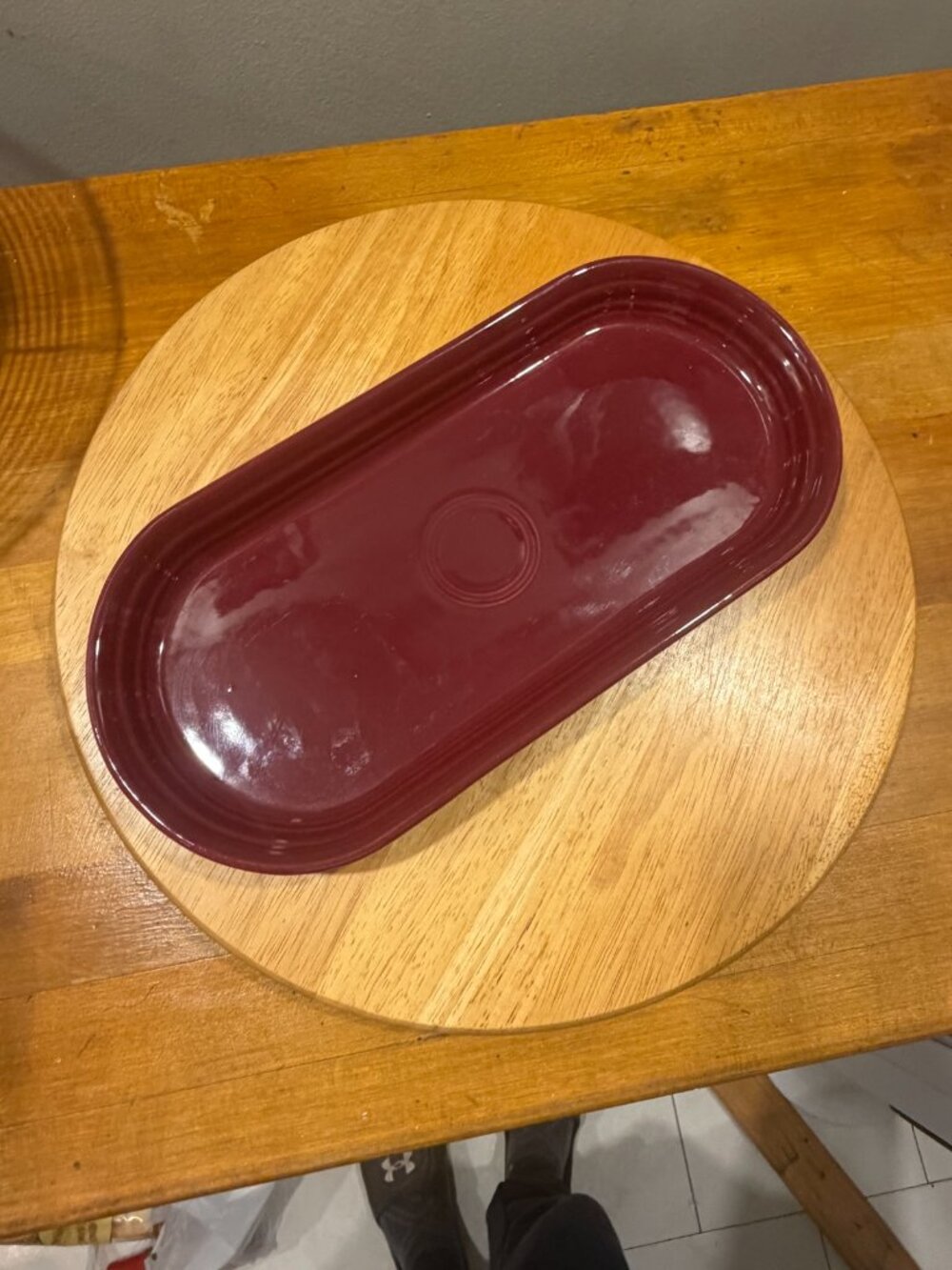 Fiesta Cinnabar Relish Tray Oblong Serving Dish HLC USA Homer Laughlin